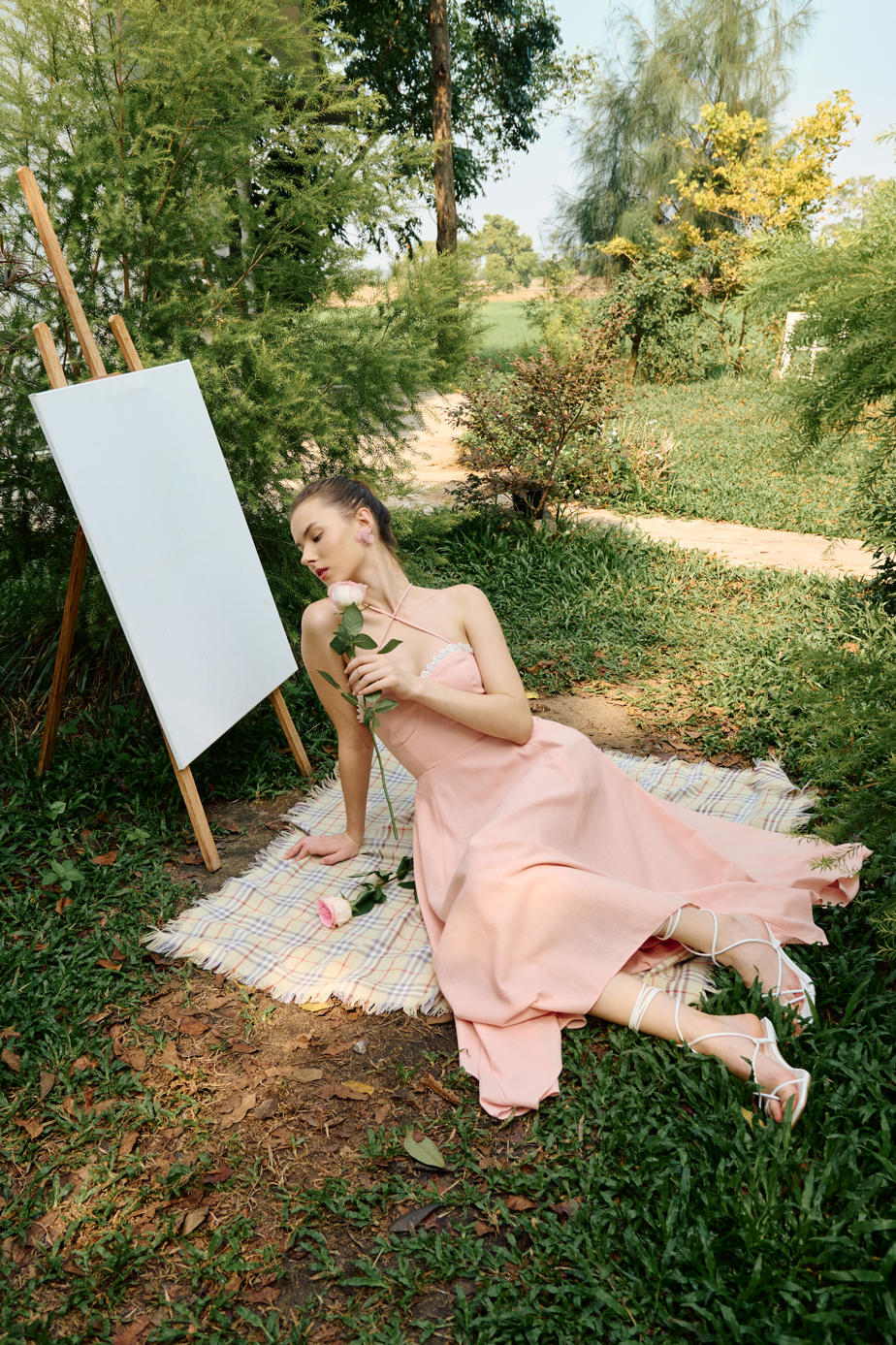 Lauren linen maxi dress